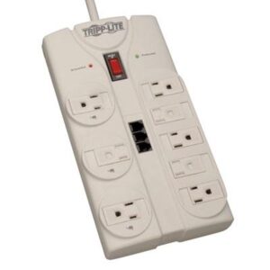 Surge Protector 8-Outlet 2 USB Charging Ports Tel/Modem 8ft Cord