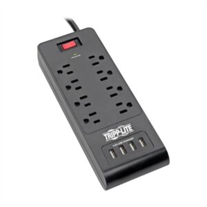 Tripp Lite Tlp864usbb 6 Ft. Cord Protect It 8-Outlet Surge Protector with 4 USB Ports, Black - All