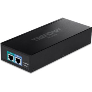 TRENDnet 10G PoE++ Injector, Supplies PoE (15.4W), PoE+ (30W), or PoE++ (90W), Converts a Non-PoE Port to a PoE ++ 10G Port, Metal Housing, Black,.