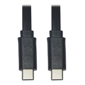 Tripp Lite U040-003-c-fl USB-c Flat Cable M-m - USB 2.0, Thunderbolt 3 Compatible - Black - 3 Ft. - All