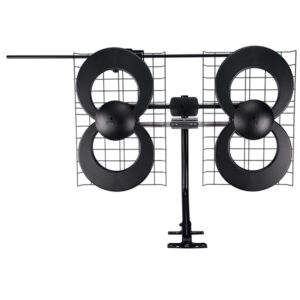 Antennas Direct C4-V-CJM ClearStream 4V Indoor Outdoor TV Antenna, UHF VHF, Multi-Directional, 70+ Mile Range, 4K 8K UHD, NEXTGEN TV - with 20-In. Mast