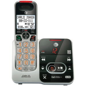 AT&T ATCRL32102 1-Cordless Handset DECT 6.0 Expandable Phone System for Landline, Answering System, Audio Assist, Big Buttons, Large Text, and Caller ID