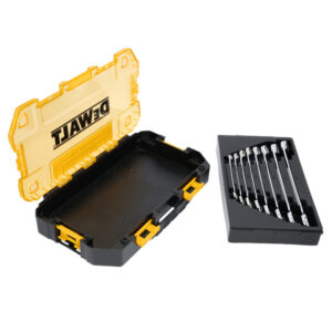 DEWALT DWMT45427 TOUGHSERIES 8-Piece SAE Combination Wrench Set plus Stackable Case with Clear Lid, DWMT45427