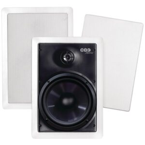 BIC America M-PRO6W 6.5-In. 150-Watt Muro M-PRO6W 2-Way Outdoor In-Wall Speaker Pair with Polygraphite Woofer and Pivoting Titanium Tweeter, 8 Ohms