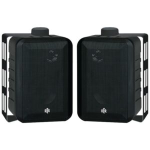 BIC America RTRV44-2 RtR Series RTRV44-2 4-In. Indoor/Outdoor Weather-Resistant Speakers, 100 Watts (Black)