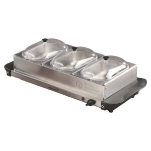 Brentwood BF-315 4.5-Qt. 180-Watt 3-Pan Buffet Server and Warming Tray, Silver