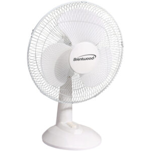Brentwood F-12DW 12-In. 3-Speed 32-Watt Oscillating Desk Fan