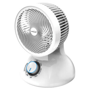 Brentwood F-650MW 6-In. Portable Oscillating Air Circulator Desktop Fan with 3 Speeds, 21 CFM, 3 Blades, 90deg Tilt, 75deg Oscillation, 28 Watts, 59-In. Cord