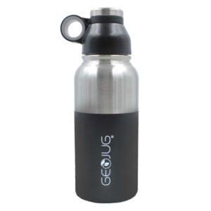 Brentwood Geojug G-1032BK Stainless Steel Vacuum-Insulated Water Bottle (0.9 L; Black/Silver)