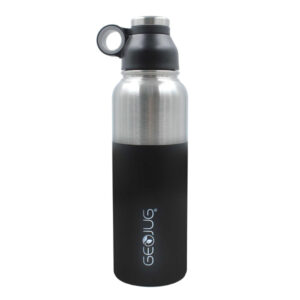 Brentwood Geojug G-1040BK Stainless Steel Vacuum-Insulated Water Bottle (1.1 L; Black/Silver)