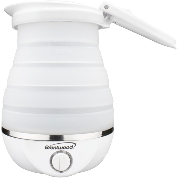 Brentwood KT-1508W 3.38-Cup Dual-Voltage Collapsible Travel Kettle (White)