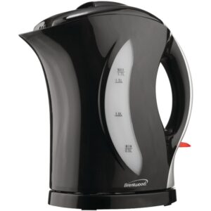 Brentwood KT-1618 1.8-Qt. 1,500-Watt Cordless Plastic Tea Kettle, Auto Shutoff, Black