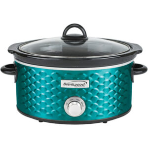 Brentwood SC-140BL 4.5-Qt. 220-Watt Scallop-Pattern Slow Cooker (Blue)