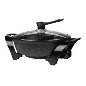 Brentwood SK-72BK 6-Qt. 1,600-Watt Electric Nonstick Shabu Shabu Hot Pot with Divider