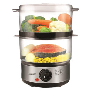 Brentwood TS-1005 400-Watt 5-Qt. 2-Tier Electric Food Steamer with Steam Trays and Lid