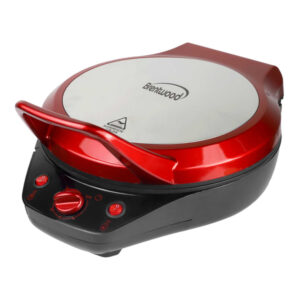 Brentwood TS-124R TS-124R 12-In. 1,200-Watt Nonstick Pizza Maker and Grill with Timer, Red