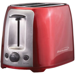 Brentwood TS-292R Cool-Touch 2-Slice 800-Watt Toaster with Extra-Wide Slots and 6 Browning Levels (Red)