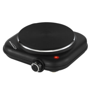 Brentwood TS-331BK Single-Cast-Iron 1,100-Watt Countertop Electric Burner Hot Plate with Temperature Control and Power Indicator Light, Black