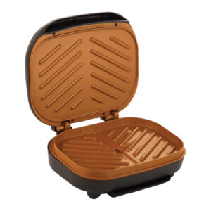 Brentwood TS-606BK 2-Serving Nonstick 750-Watt Indoor Electric Copper Grill and Panini Press