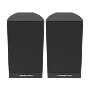 Cerwin-Vega LA165B 150-Watt-Peak LA165 Powered Bookshelf Speaker Set with 6.5-In. Woofers, Red Butyl Surrounds, and Curved Cabinets, Pair