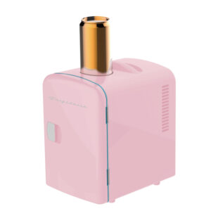Frigidaire EFMIS149-PINK-COM 6-Can Mini Fridge with Can Holder on Top (Pink)