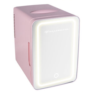 Frigidaire EFMIS170_B-PINK 6.5-L 9-Can Mini Portable Personal Fridge with Lighted Mirror Door (Pink)
