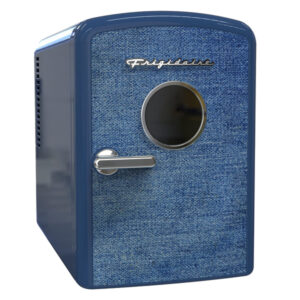Frigidaire EFMIS199-INDIGODENIM 9-Can Mini Fridge Cooler, Denim Door (Indigo Denim)