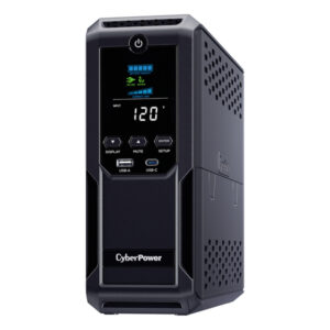 CyberPower CP1500AVRLCD3 12-AC Outlet, 2-USB, and LAN/Coax 900-Watt/1,500-VA Intelligent LCD UPS Tower with 1,500-Joules Surge Protection and AVR, 6-Ft. Cord