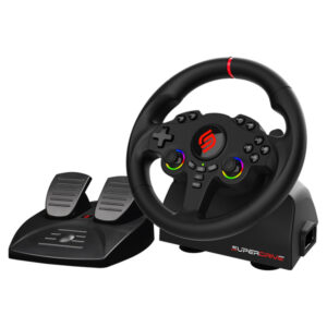 Subsonic SA5720-1 Superdrive 220 RS Racing Wheel with Pedal Set and Dual LED Sticks for PS4, Xbox One, Nintendo Switch/Switch 2, PC
