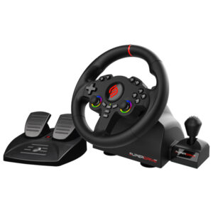 Subsonic SA5720-3 Superdrive 220 RS-X Racing Wheel with Gearshift, Pedal Set, Dual LED Sticks for PS4, Xbox One, Xbox Series XS, Switch/Switch 2, PC