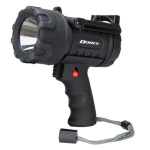 Dorcy 41-1031 Pro Rechargeable Spotlight, 500 Lumens, LED, IP65 Water-Resistant, Fold-out Stand, up to 1,260-Ft. Beam Distance, up to 6.75 Hours Run Time