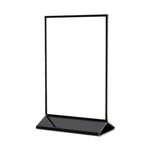 Deflecto 04429 Double-Sided Sign Holder with Black Frame and Base (5 In. x 7 In.)