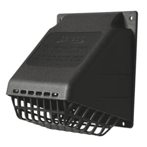 Deflecto HR4BLK/24 4-In. Plastic Wide-Mouth Dryer Vent Hood with Damper and Detachable Bird Guard (Black)