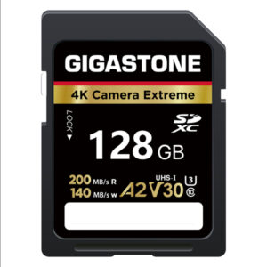 Gigastone GS-SDXC-A2V30-128GB-R 4K Camera Extreme SD Card, 128 GB