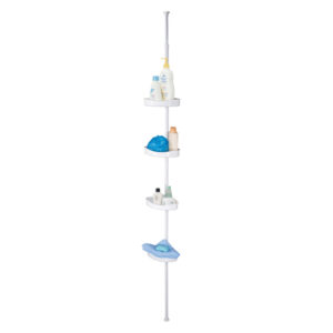 EuroHome EW209 Bath 4-Tier Tension-Mount Shower Corner Organizer