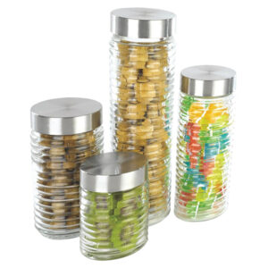 EuroHome EW65018 Glass Canister 4-Piece Set