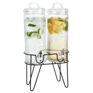EuroHome EW65080 Dual Glass Dispensers with Metal Stand
