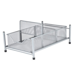 Pantrymate FGM87124 Steel and Mesh 3-Section Slide-out Cabinet Basket