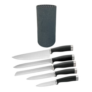 EuroHome KG101 Stainless Steel Knife 6-Piece Set Including Holder