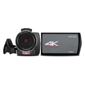 Minolta MN4K25NV-W-BK 4K-Ultra-HD IR Night Vision Camcorder with 16x Digital Zoom, Anti-Shake, Rechargeable Battery, and 16-GB SDHC Card, MN4K25NV (Black)