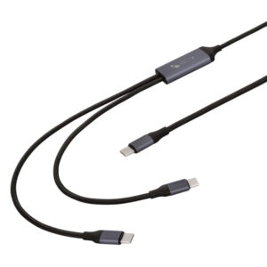 HELIX ETHC2PDB 100-Watt 2-in-1 USB-C to DUAL USB-C Charge and Sync Cable, 4.5 Ft.