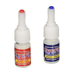 RapidFix 6121707ES Instant Dual-Adhesive Repair System for Plastics, Metal, and Rubber, Squeeze Bottles (10 mL)