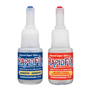 RapidFix 7121100ES Instant Dual-Adhesive Repair System for Plastics, Metal, and Rubber, Squeeze Bottles (25 mL)