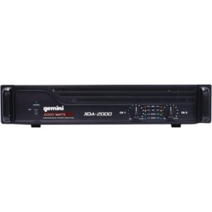 Gemini XGA-2000 2,000-Watt-Peak 2.0-Channel Bridgeable Rack-Mountable Professional Power Amplifier for PA Systems and DJ Rigs, XGA-2000