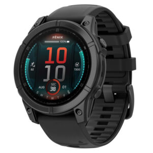 Garmin 010-03025-03 fenix E Multisport GPS Smartwatch with 47-mm Case, Bluetooth, AMOLED, Health/Fitness, Navigation, Topo, 10 ATM (Slate Gray/Stainless Steel)