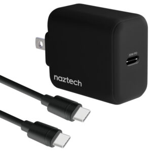 Naztech 15397 20-Watt Power Delivery USB-C Wall Charger and USB-C to USB-C 4-Foot Cable