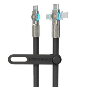 HyperGear 16225 USB-C to USB-C Fast Charge and Sync Chunky180deg Rugged Cable (12 Ft.; Black)