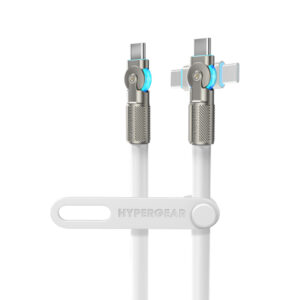 HyperGear 16226 USB-C to USB-C Fast Charge and Sync Chunky180deg Rugged Cable (12 Ft.; White)