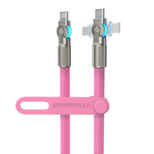 HyperGear 16343 USB-C to USB-C Fast Charge and Sync Chunky180deg Rugged Cable (12 Ft.; Pink)