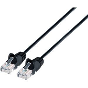 Intellinet Network Solutions 742108 CAT-6 U/UTP Slim Network Patch Cable with Snagless Boots (7 Ft.; Black)